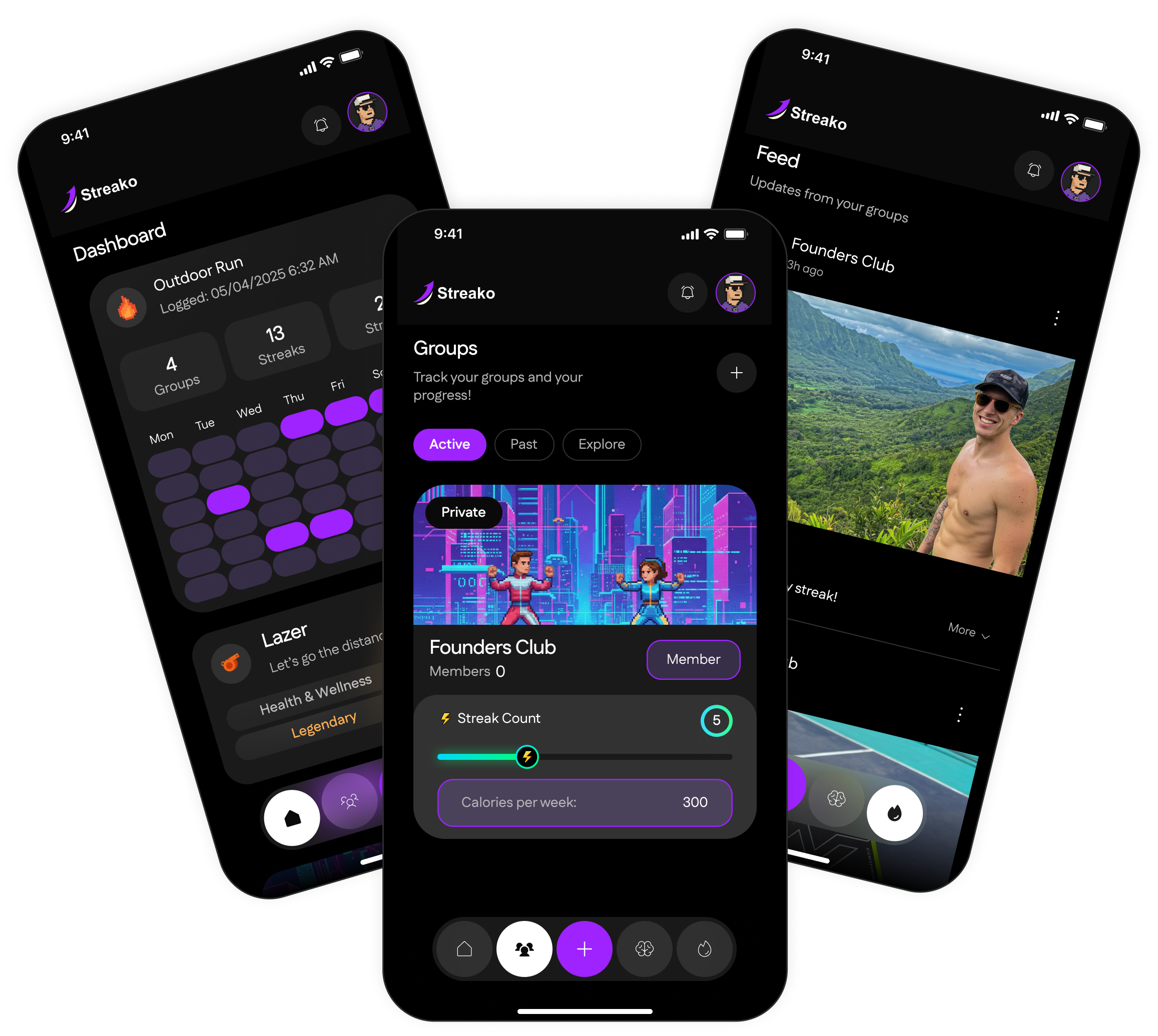 Streako app shown on smartphone.